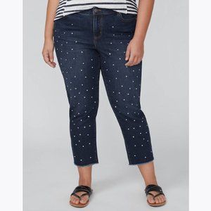 LANE BRYANT Studded Girlfriend Crop Jeans sz 22